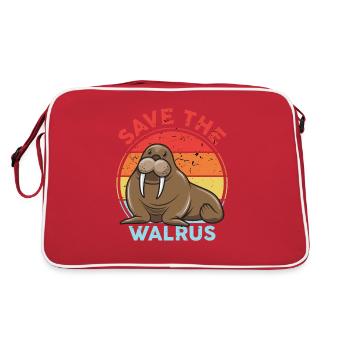 Save Walrus Walrus Animal Lover Animal Welfare Animal - Retro Bag - red/white - Back