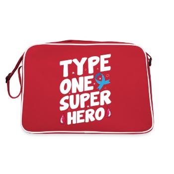 Insulin Junkie Diabetiker Diabetes Zucker Typ1 - Retro Tasche - Rot/Weiß - Hinten