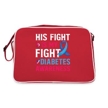 Insulin Junkie Diabetiker Diabetes Zucker Typ1 - Retro Tasche - Rot/Weiß - Hinten