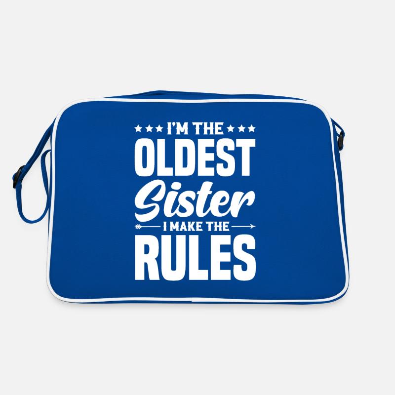 Ich bin die älteste Schwester Ich mach die Regeln Retro Tasche