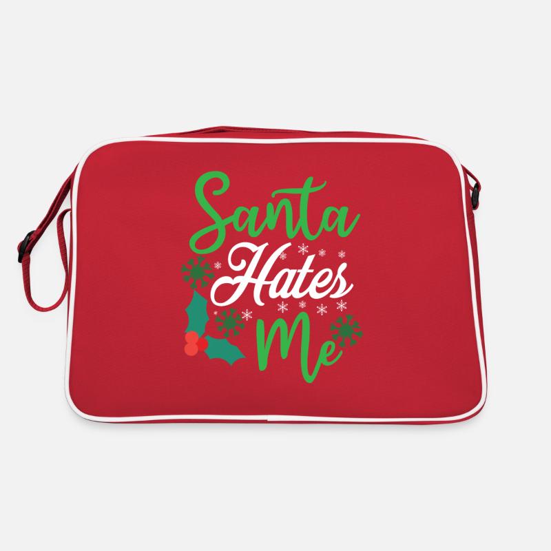 Le Père Noël me déteste Drôle de sarcasme de Noël Sac Retro