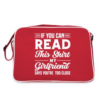 Girlfriend Boyfriend Partner Forgive Couples Couples - Retro Bag - red/white - Back
