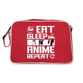 Anime Girl Manga Eyes Vaporwave Design Anime Fan - Retro Bag - red/white - Back