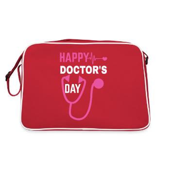 Doctor Physician Doctor PhD Internist Urologist Profession - Retro Bag - red/white - Back