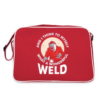 Welder Occupation Heat Steel Gas WIG MAG Welding - Retro Bag - red/white - Back