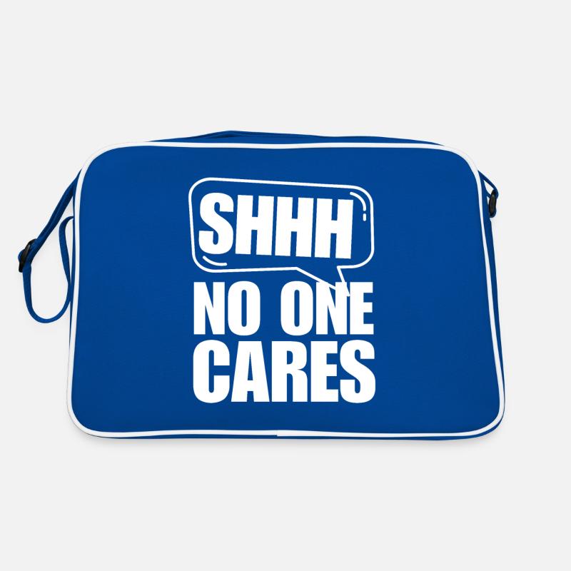 Shh... doesn't care About Funny Saying Design Retro Bag