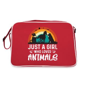 J’aime tous les animaux, ami des animaux - Sac Retro - rouge/blanc - Dos