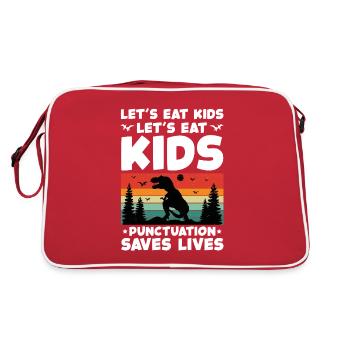 Come let's eat children Comma Put Save lives - Retro Bag - red/white - Back