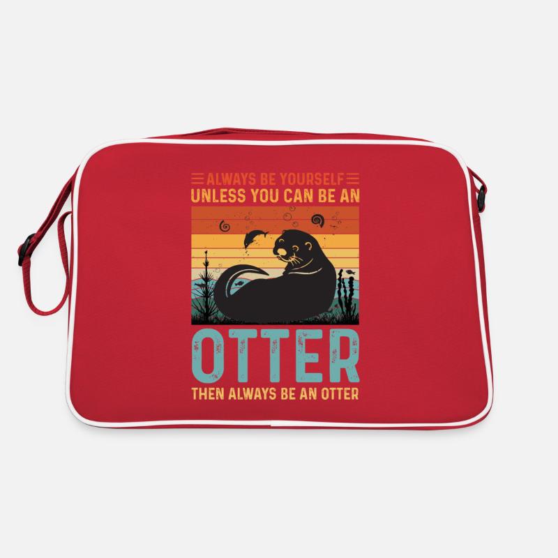 SEI EIN OTTER Otter Merch Süßer Otter Kinder - Retro Tasche - Rot/Weiß
