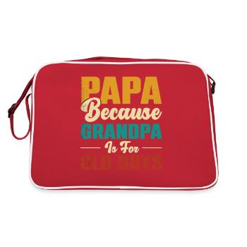 Bester Opa Der Welt - Retro Tasche - Rot/Weiß - Hinten