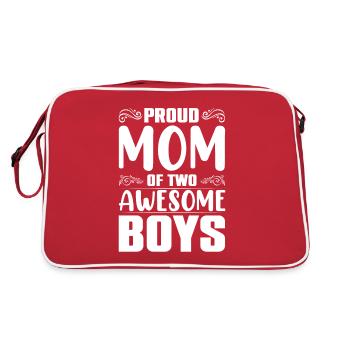 Maman de deux garçons Fête des mères - Sac Retro - rouge/blanc - Dos