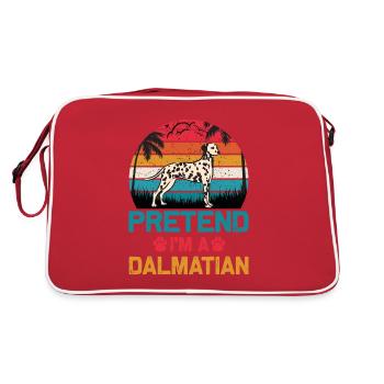 Race de chien dalmate Amour animal Drôle de propriétaire de chien - Sac Retro - rouge/blanc - Dos