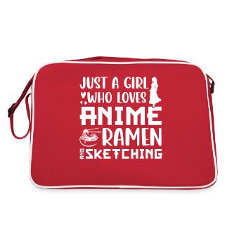Anime Ramen Sketch Anime Ramen Gift - Retro Bag - red/white - Back