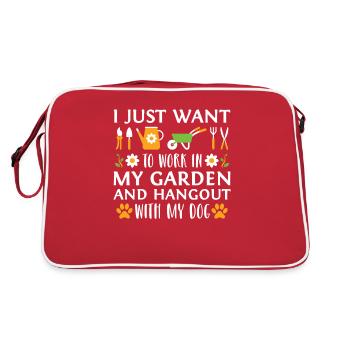 Hundebesitzer Gärtner Gartenarbeit Geschenk - Retro Tasche - Rot/Weiß - Hinten