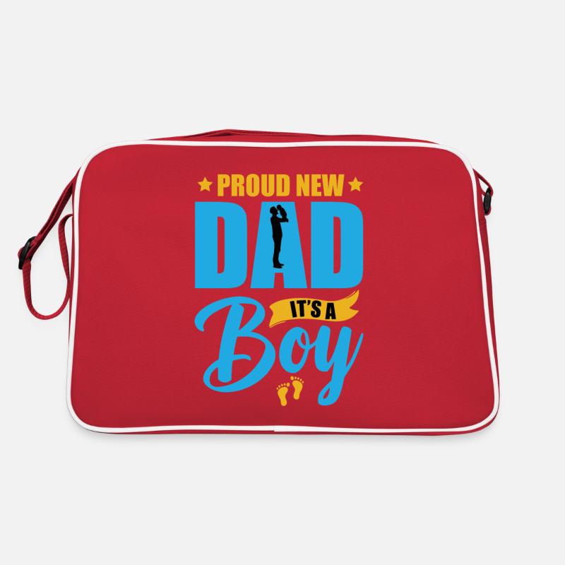 Stolzer Papa Es ist ein Junge - Vater Retro Tasche