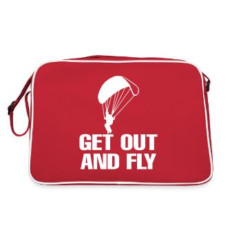 Paragliding Paraglider Parachute Parachute Para - Retro Bag - red/white - Back