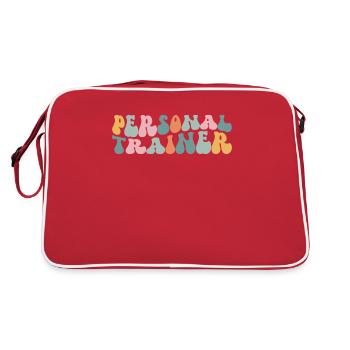 personal trainer fitness coach muscle training - Retro Bag - red/white - Back