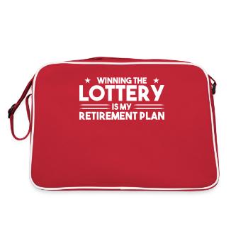 Lotto Pension Pension Plan Lucky Number Retirement - Retro Bag - red/white - Back