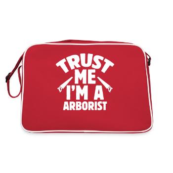 Arborist Baumpfleger Gärtner GalaBau Geschenk - Retro Tasche - Rot/Weiß - Hinten