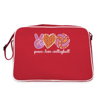 Volleyball Volley Aufschlag Volleyballspieler - Retro Tasche - Rot/Weiß - Hinten