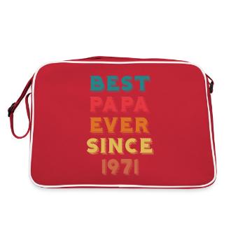 Papa 1971 Birthday Father Best Dad Vintage - Retro Bag - red/white - Back