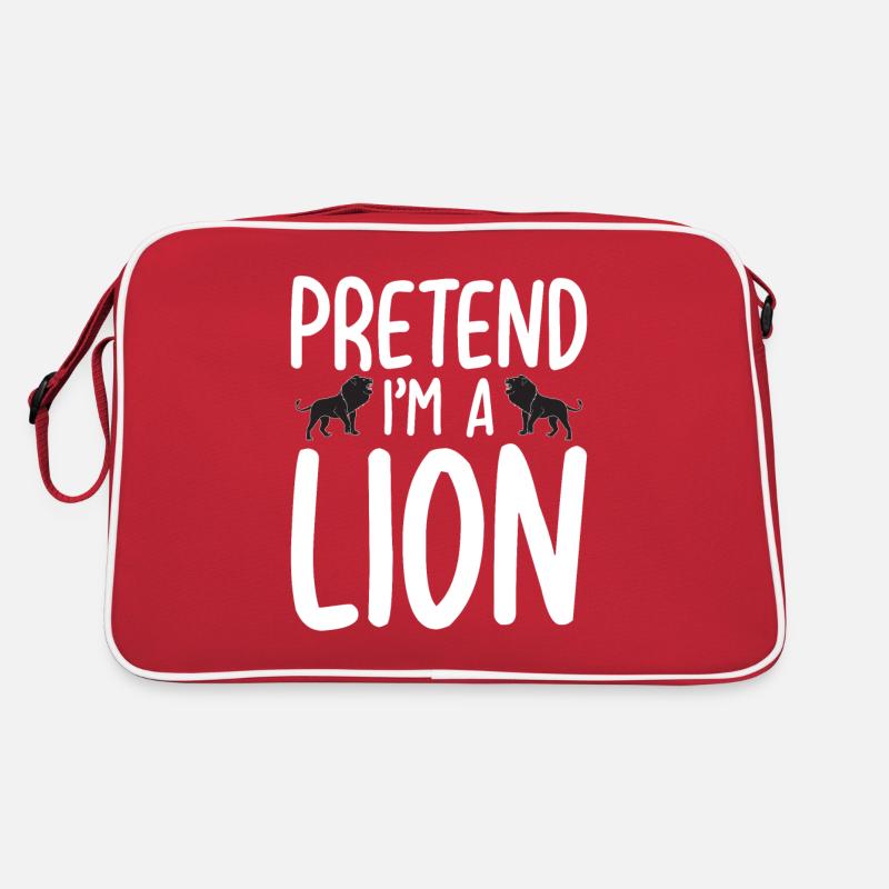 Löwe - Retro Tasche - Rot/Weiß