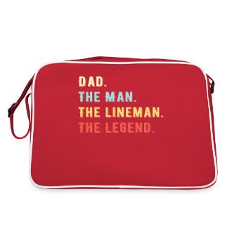 Line Fitter Electricien Ligne Aérienne Père Papa - Sac Retro - rouge/blanc - Dos