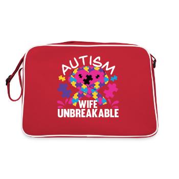 Autisme Mère Fille Fils Autistic Parents Enfant - Sac Retro - rouge/blanc - Dos