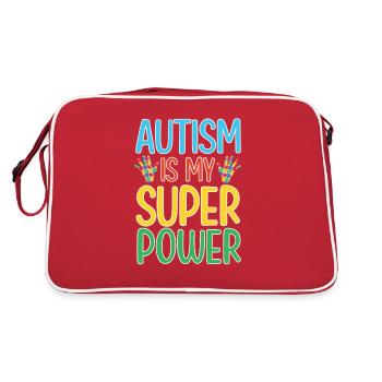 Autisme Mère Fille Fils Autistic Parents Enfant - Sac Retro - rouge/blanc - Dos