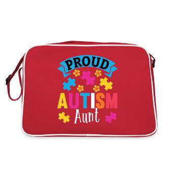 Autisme Mère Fille Fils Autistic Parents Enfant - Sac Retro - rouge/blanc - Dos