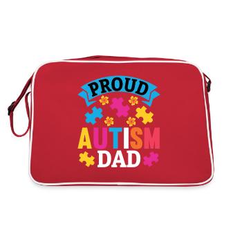 Autisme Mère Fille Fils Autistic Parents Enfant - Sac Retro - rouge/blanc - Dos