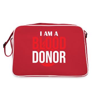 Blutspende Blutspenden Blutspender - Retro Tasche - Rot/Weiß - Hinten