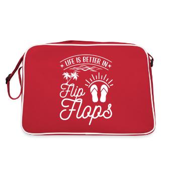 tongs été soleil mer plage baignade vacances - Sac Retro - rouge/blanc - Dos