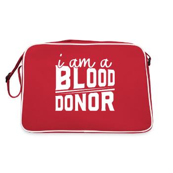 Blutspende Blutspenden Blutspender - Retro Tasche - Rot/Weiß - Hinten