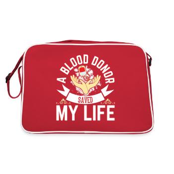 Blutspende Blutspenden Blutspender - Retro Tasche - Rot/Weiß - Hinten
