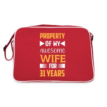 31 Years Married Linden Wedding Gift - Retro Bag - red/white - Back