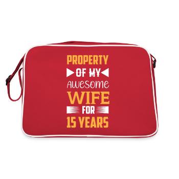 15 years newly married 15th wedding anniversary - Retro Bag - red/white - Back