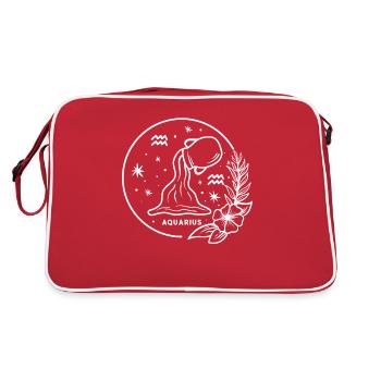 Aquarius Zodiac Sign Birthday Birth - Retro Bag - red/white - Back