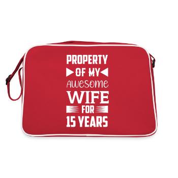 15 years newly married 15th wedding anniversary - Retro Bag - red/white - Back