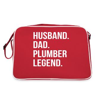 Chauffagiste Père Mari Plombier à gaz sanitaire - Sac Retro - rouge/blanc - Dos