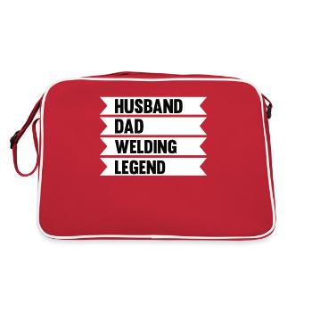 Soudure Papa Soudeur Père Cadeau Mari - Sac Retro - rouge/blanc - Dos