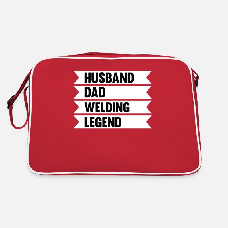 Schweißen Papa Schweißer Vater Geschenk Ehemann Retro Tasche