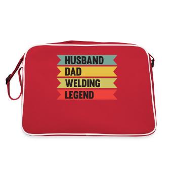 Soudure Papa Soudeur Père Cadeau Mari - Sac Retro - rouge/blanc - Dos
