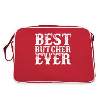 Boucher Boucherie Profession Drôle Dicton Cadeau - Sac Retro - rouge/blanc - Dos