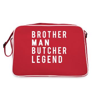 Boucher Boucherie Profession Drôle Dicton Cadeau - Sac Retro - rouge/blanc - Dos