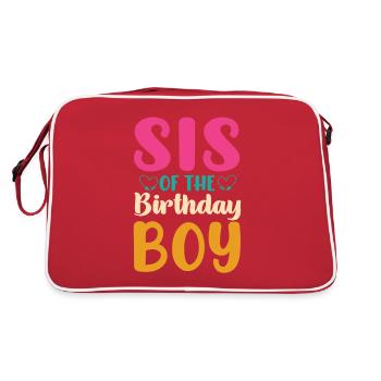 Sister Birthday Boy Celebration Boy - Retro Bag - red/white - Back