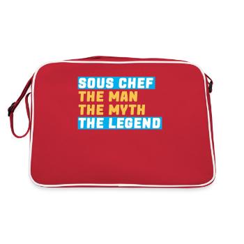 Chef Hat, Chef, Kitchen, Five stars, Gold, 5, - Retro Bag - red/white - Back