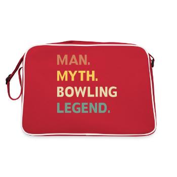 Bowling Cone Spareball Pins Ball Strike - Retro Bag - red/white - Back