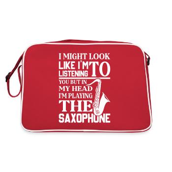 Saxophone Saxophone Saxophone Saxophone Music Saxophone Player - Retro Bag - red/white - Back