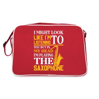Saxophone Saxophone Saxophone Saxophone Music Saxophone Player - Retro Bag - red/white - Back
